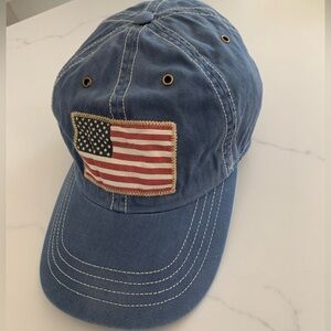 POLO RALPH LAUREN VINTAGE FLAG BLUE CHAMBRAY HAT Like New